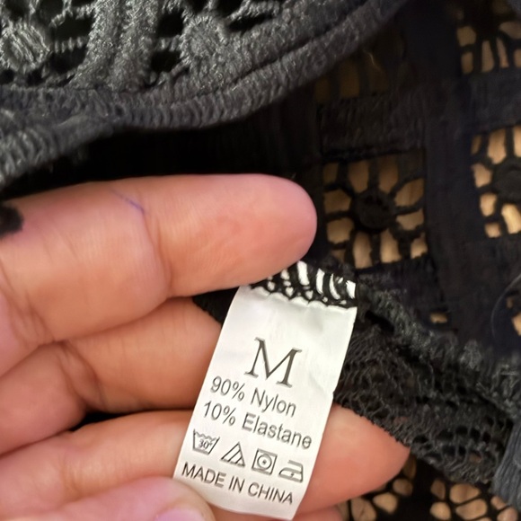 Bohemian Black Lace Cropped Bralette M - Picture 9 of 9